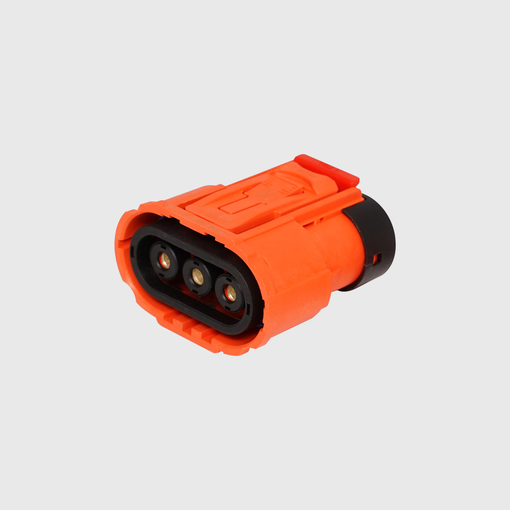 EV Plastic High Voltage Plug Automotive IP67 HVIL Socket Connector High Current High Voltage female 3pin DC power connector