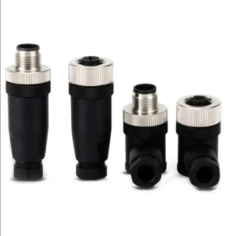 IP67 Connector M12 Circular Waterproof 3/4/5/8 เซ็นเซอร์สายเคเบิลสายเคเบิลปลั๊กวงกลมเพศหญิง M12 ขั้วต่อ M12