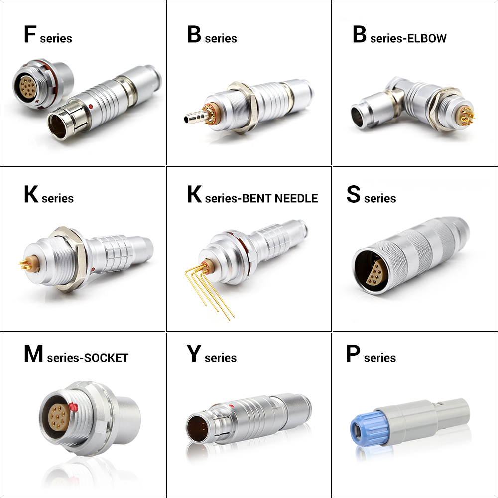 3/6/18 pin male female recessed panel mount waterproof four dc/pc power optical fiber with pushpull and screw circular connector